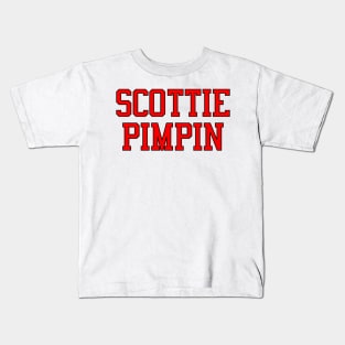 Scottie Pimpin (Red & Black Lettering) Kids T-Shirt